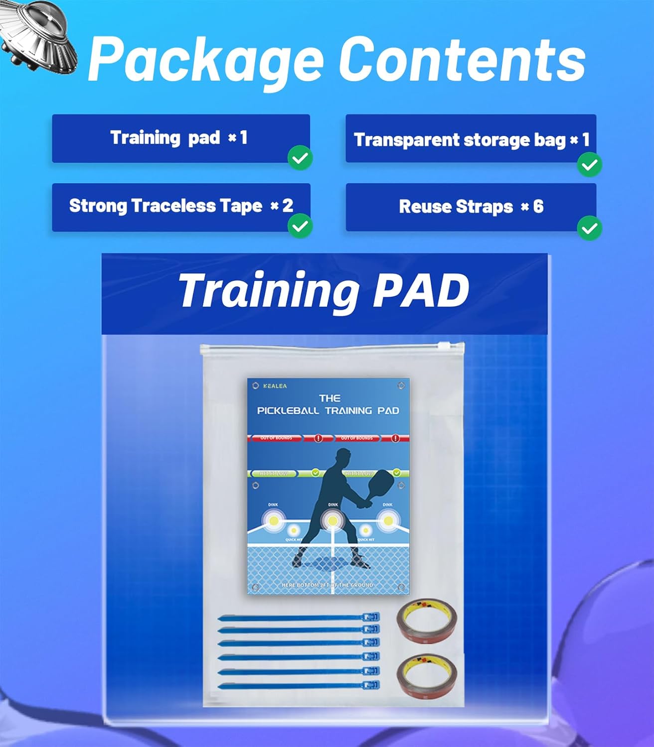 Pickleball Training Aids Dink Pad, Practice Pickleball Skill for Indoor and Outdoor Training Court