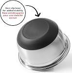 Starfrit Stainless Steel Mixing Bowl with Silicone Non-Skid Base, Wide Rim for Easy Grip & Transport, Durable Stainless Steel, 2.8L (3 Qt) Capacity