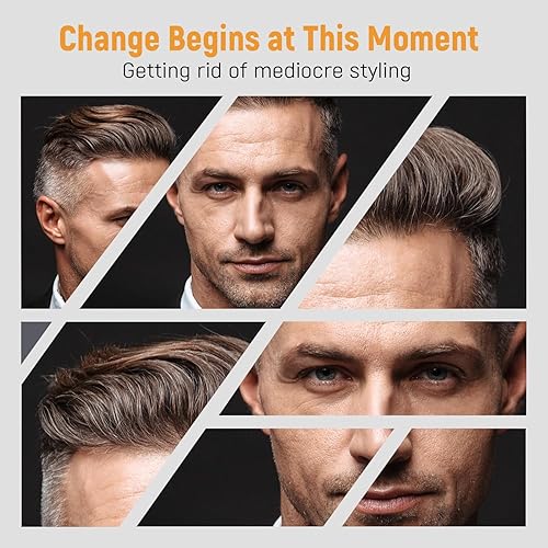 Miniatura 8 de Stylemate Juego de peine y cepillo para peinar el cabello para hombres, cepillo de rodillo Quiff para añadir volumen, peines de peinado para hombre