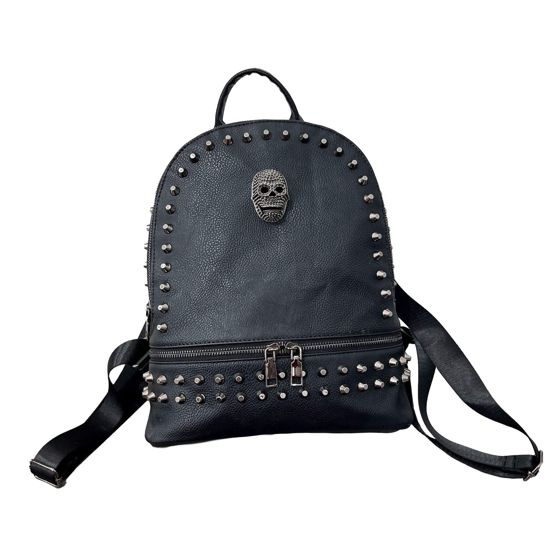 Ro Rox Dade Skull Backpack Canvas Punk Gothic Bag School Unisex Rucksack