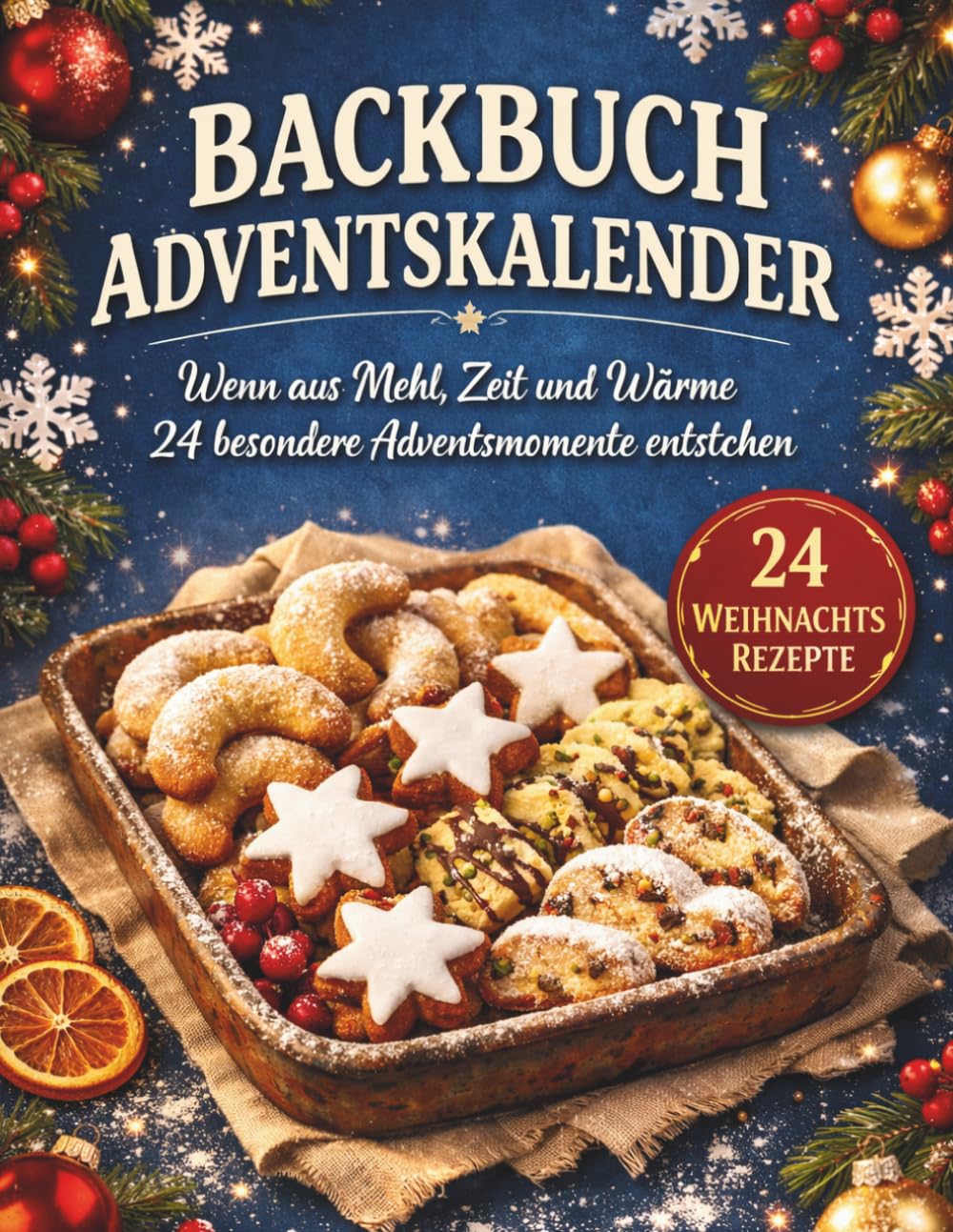 Backbuch Adventskalender: 24 festliche Rezepte für die Adventszeit – Weihnachtsrezepte, Plätzchen Adventskalender, Weihnachtsbäckerei und süße Backideen