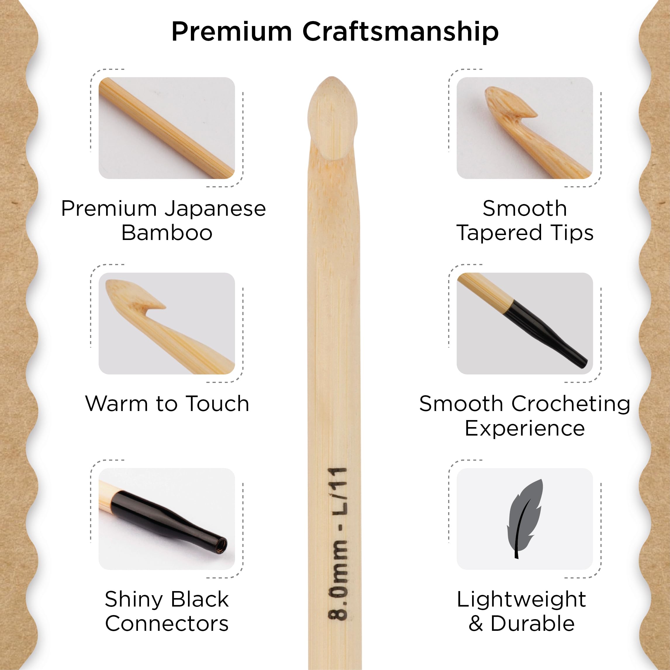 Zest szydełek tunezyjskich Knitter’s Pride Bamboo Luxe – 8 rozmiarów