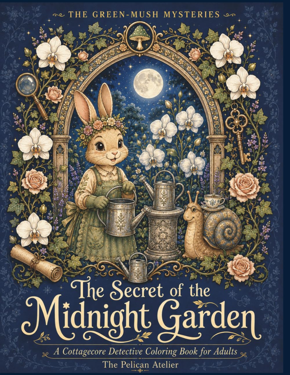 The Secret of the Midnight Garden: A Cozy Cottagecore Mystery Coloring Book for Adults Featuring Woodland Animals, Moonlit Gardens, and Relaxing ... A Cottagecore Detective Coloring Adventure)