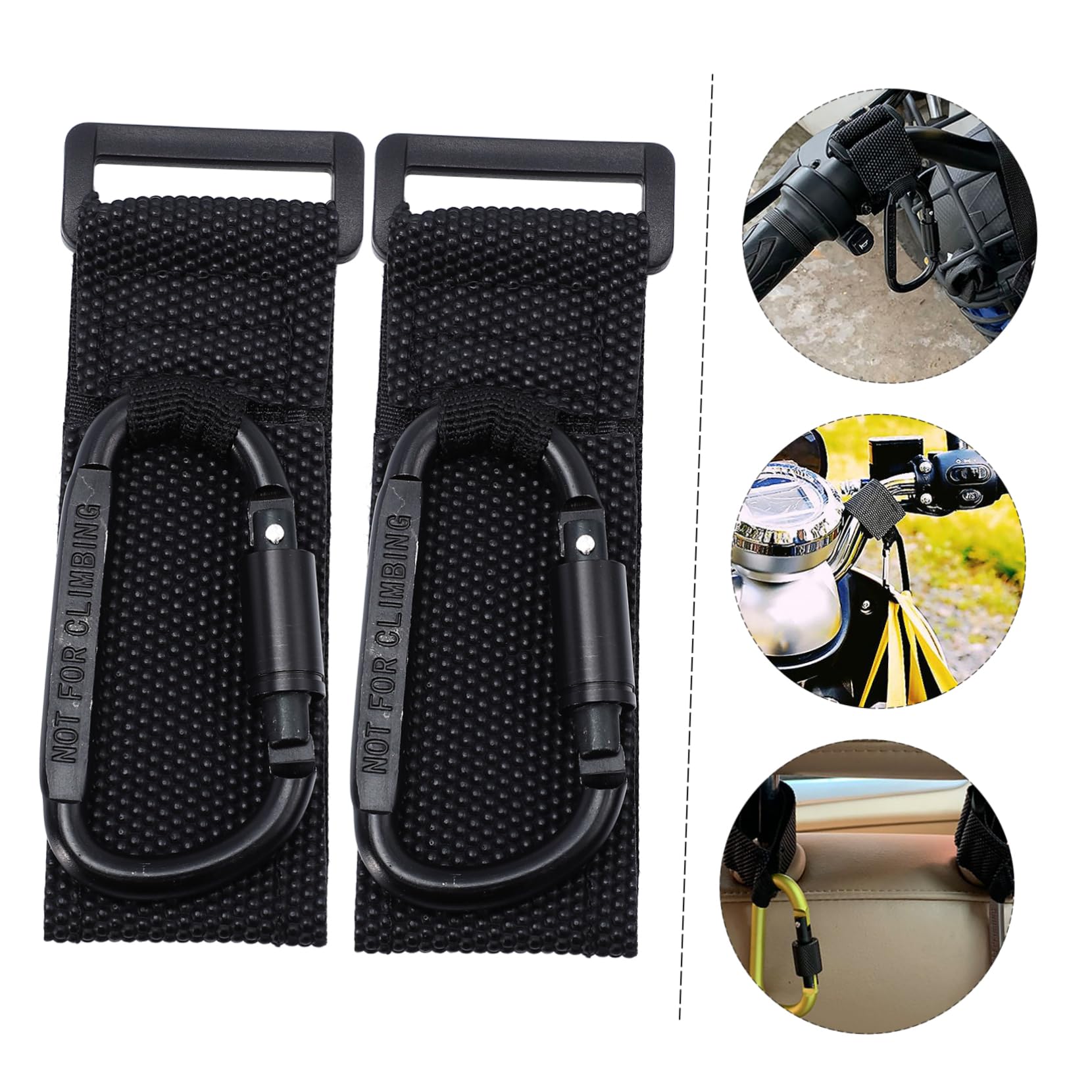 Yardwe 16 Pièces Crochets Poussette Antidérapants pour à Main et Poussette Accroche pour Poignée de Trottinette Électrique et Électrique Suspension Pratique pour Accessoires