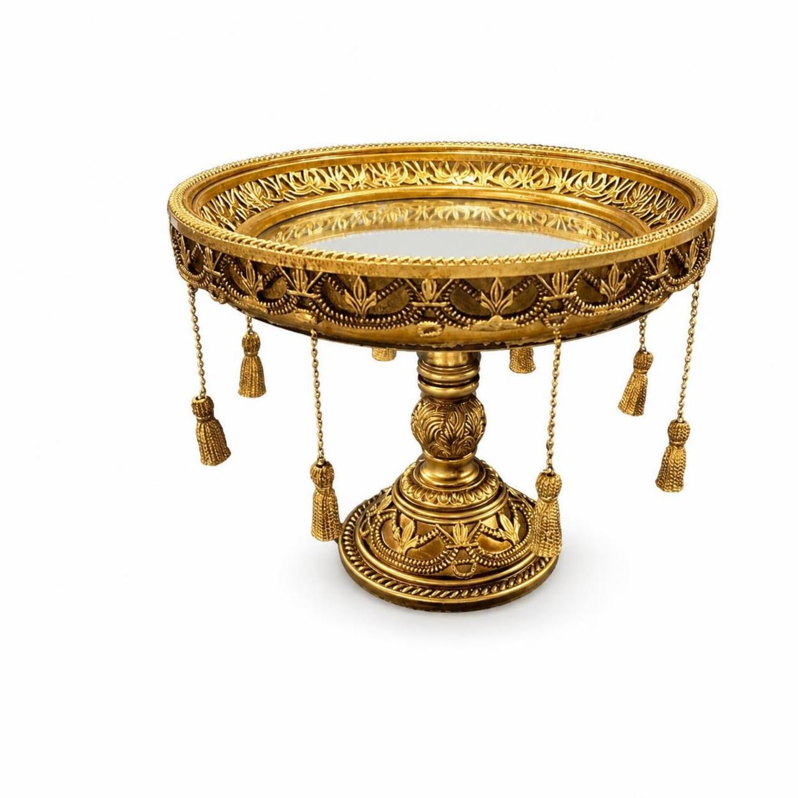 predolo Alzata con Specchio Decorativo Vassoio con Piedistallo Raffinata Vassoio Specchio per Consolle
