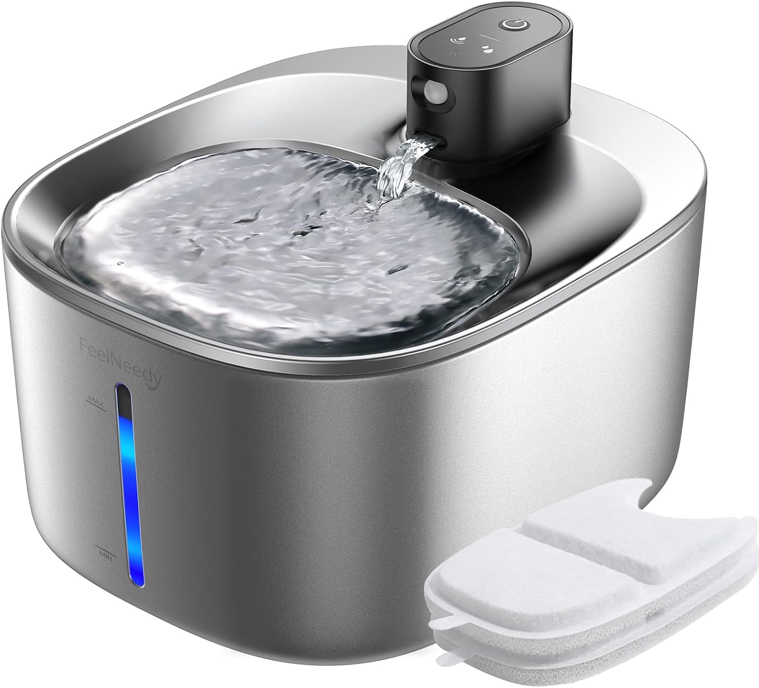 Drinking Fountain for Cats Stainless Steel Wireless with Sensor