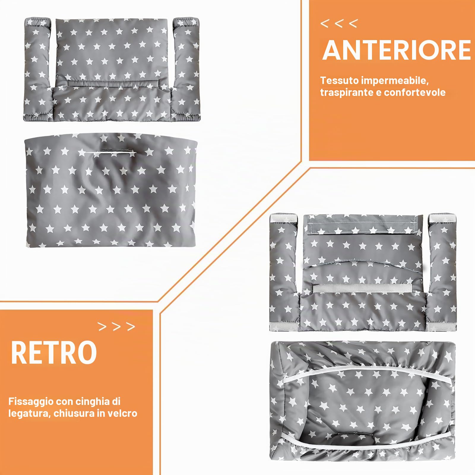 BORDEAG Cuscino per seggiolone Stokke Tripp Trapp, seduta con grafica carina, cuscino per seggiolone, comfort facile da pulire, lavabile in lavatrice (C)