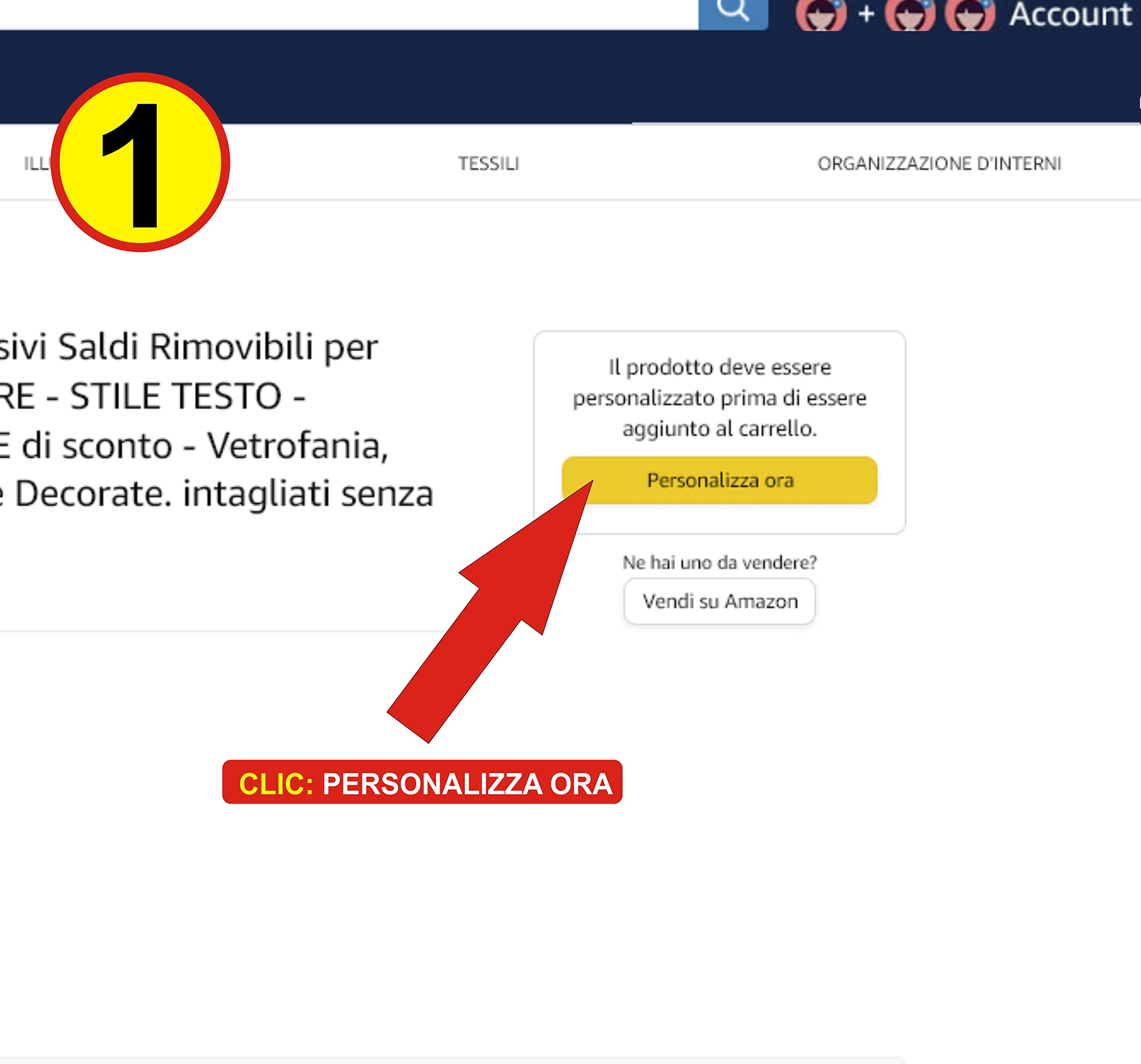 PERSONALIZZALO QUI - Adesivi saldi Rimovibili per Vetrine - scegli COLORE - STILE TESTO - DIMENSIONE - PERCENTUALE di sconto - Vetrofania, Stickers, sconti e saldi senza Sfondo