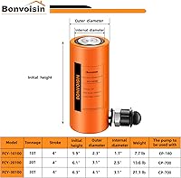 Vista 2 de Bonvoisin 10T cilindro hidráulico Jack Porta Power Ram 4" cilindros de elevación de carrera larga de efecto único para la construcción naval