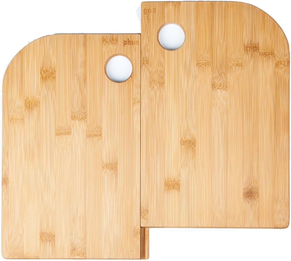 Dual Combo Premium Bamboo Wood Cutting Board Set,15.8" x 11.8"x0.63”. Bamboo Durable Chopping plate with Wall Hanger. Amazing Gift in a Beautiful Shape.