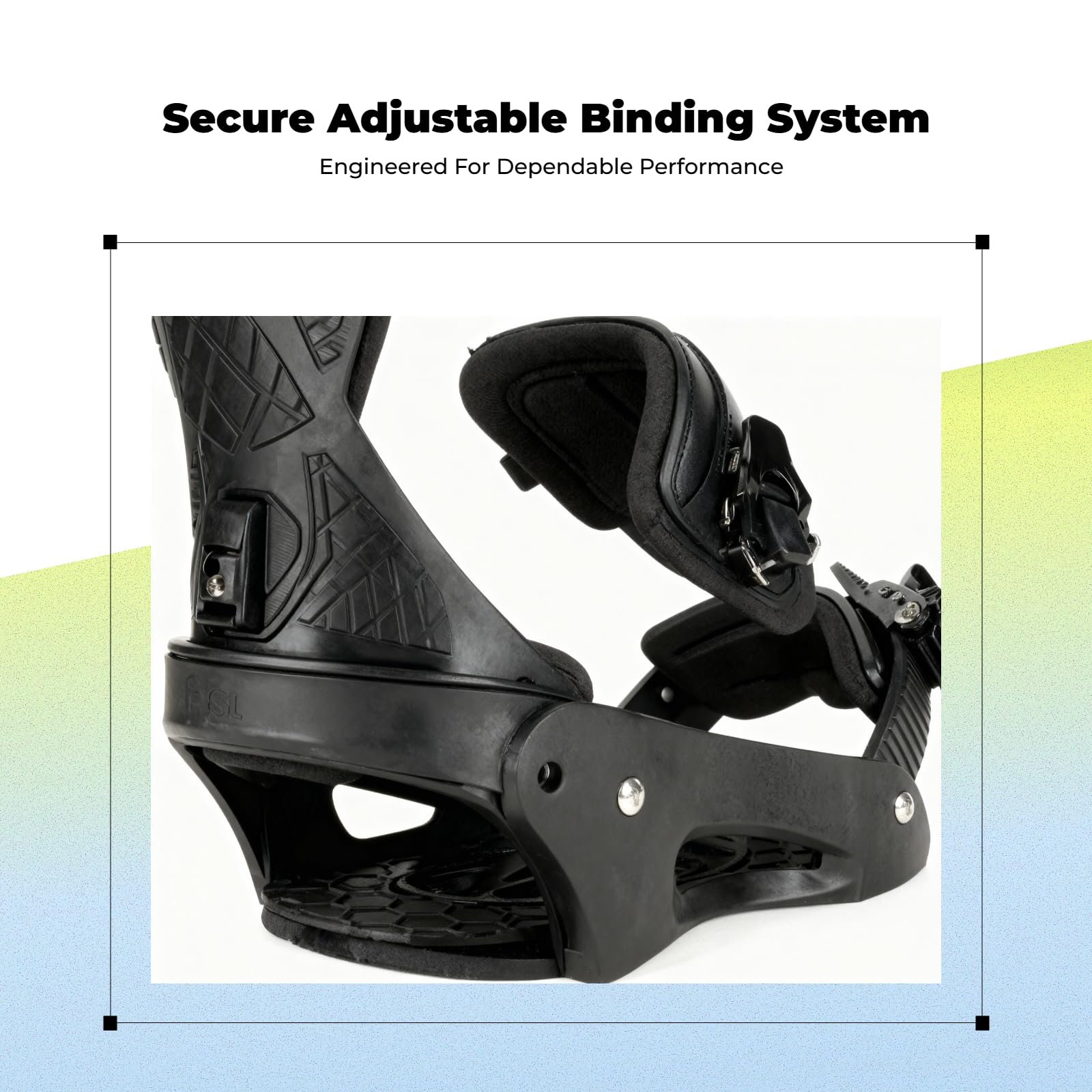 Fixation Snowboard Réglable Rapide Adulte - Système de Dégagement Rapide - Noir
