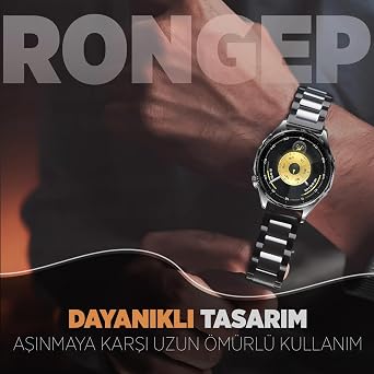 Rongep Huawei ile Uyumlu [Kısaltma Aparatlı] 22mm Çelik Kordon GT6/GT6 Pro/GT5/GT5 Pro/GT4/GT3/GT3 Pro/GT2/GT2 Pro 46mm için Baklalı Model GT6 Pro Kordonu Paslanmaz Metal GT6 Kordon