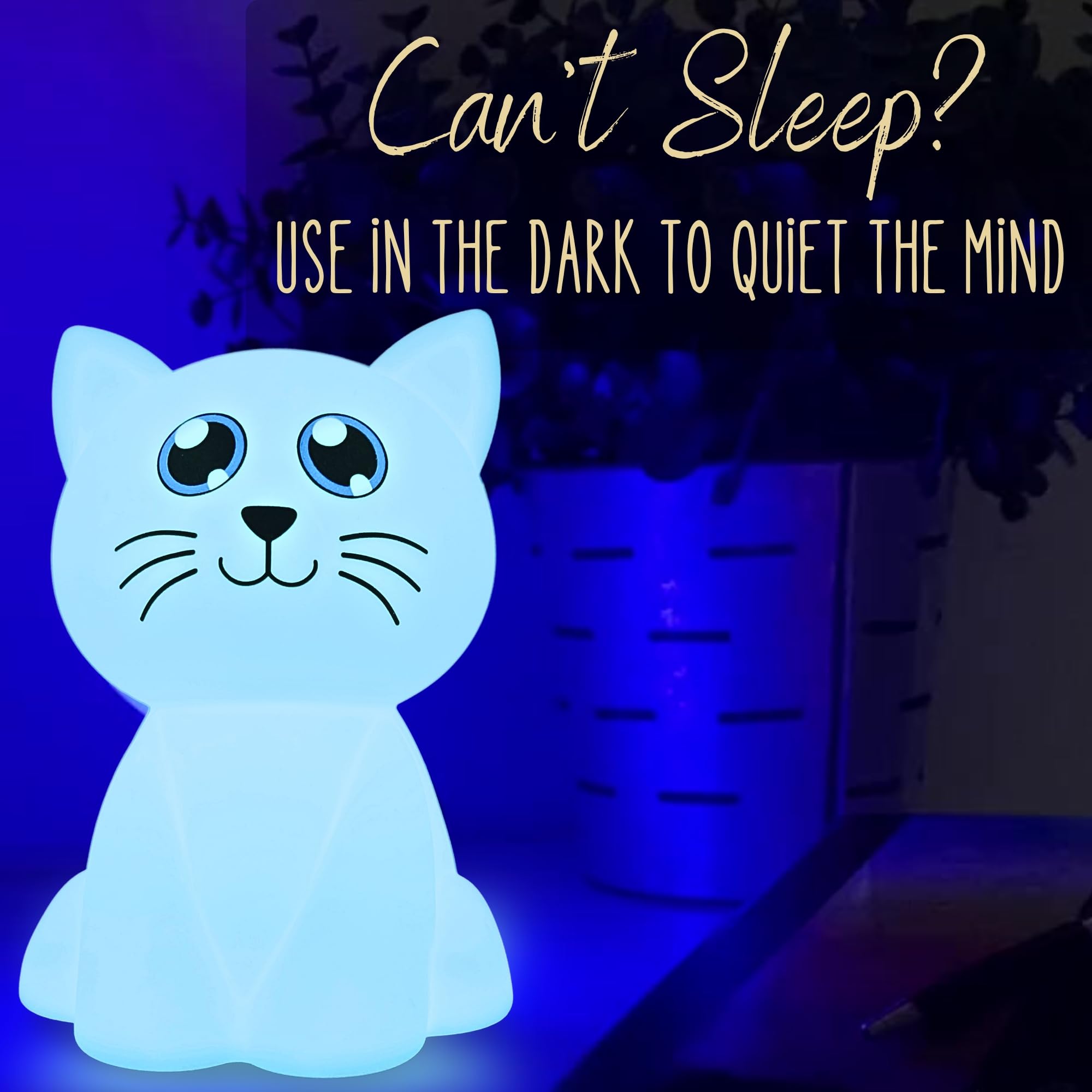 Calm Collective Luz calmante de entrenamiento de respiración para gatos para calmar el estrés, artículos de alivio de ansiedad para TDAH, herramientas de meditación de atención plena, gran regalo de