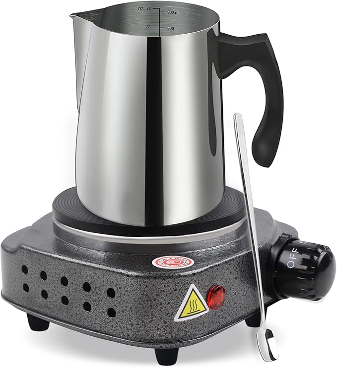 BBAXI Candle Making Pouring Pot with Electric Hot Plate for