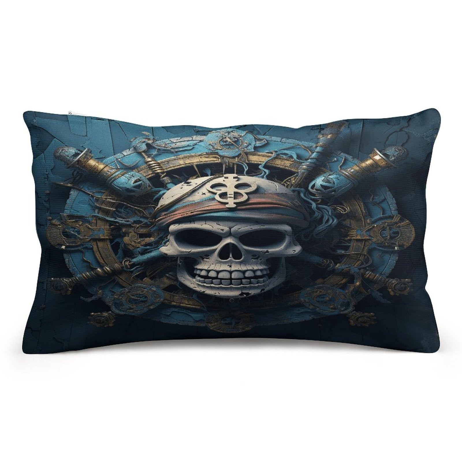 Wsoihfec Style Skeleton Pirate Throw Pillow Covers Decorative, Pillow Cases Soft Plush, Modern Farmhouse Boho Cushion Cover For Bed Couch Sofa Living Room Spring Decor8 X12
