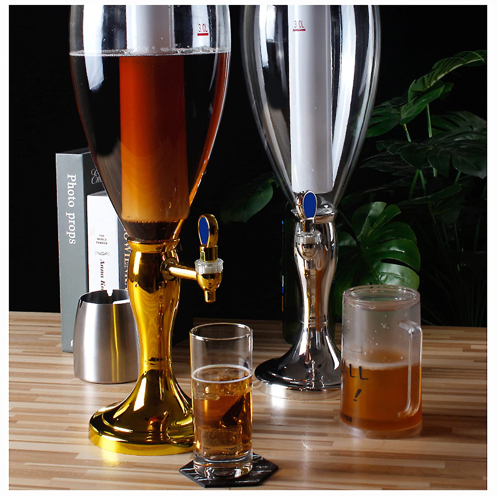 LJJ Dispensador De Cerveza, Barril De Cerveza De 1.5l / 3l, Barril De Cerveza con Grifo De Cerveza, Dispensador De Cerveza, Dispensador De Bebidas