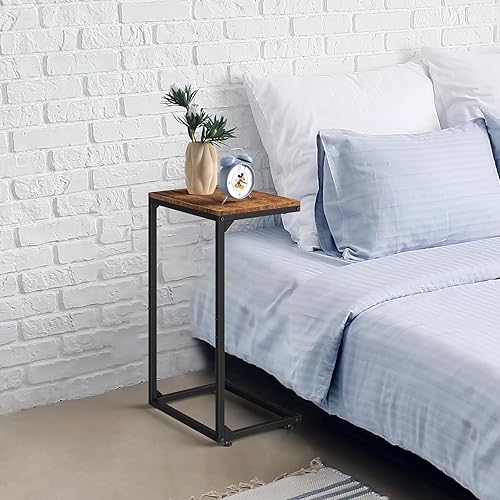 Miniatura 4 de Juego de 2 mesas auxiliares en forma de C, mesa auxiliar de mesa C, mesa auxiliar pequeña para sofá, mesa auxiliar para sala de estar, dormitorio,