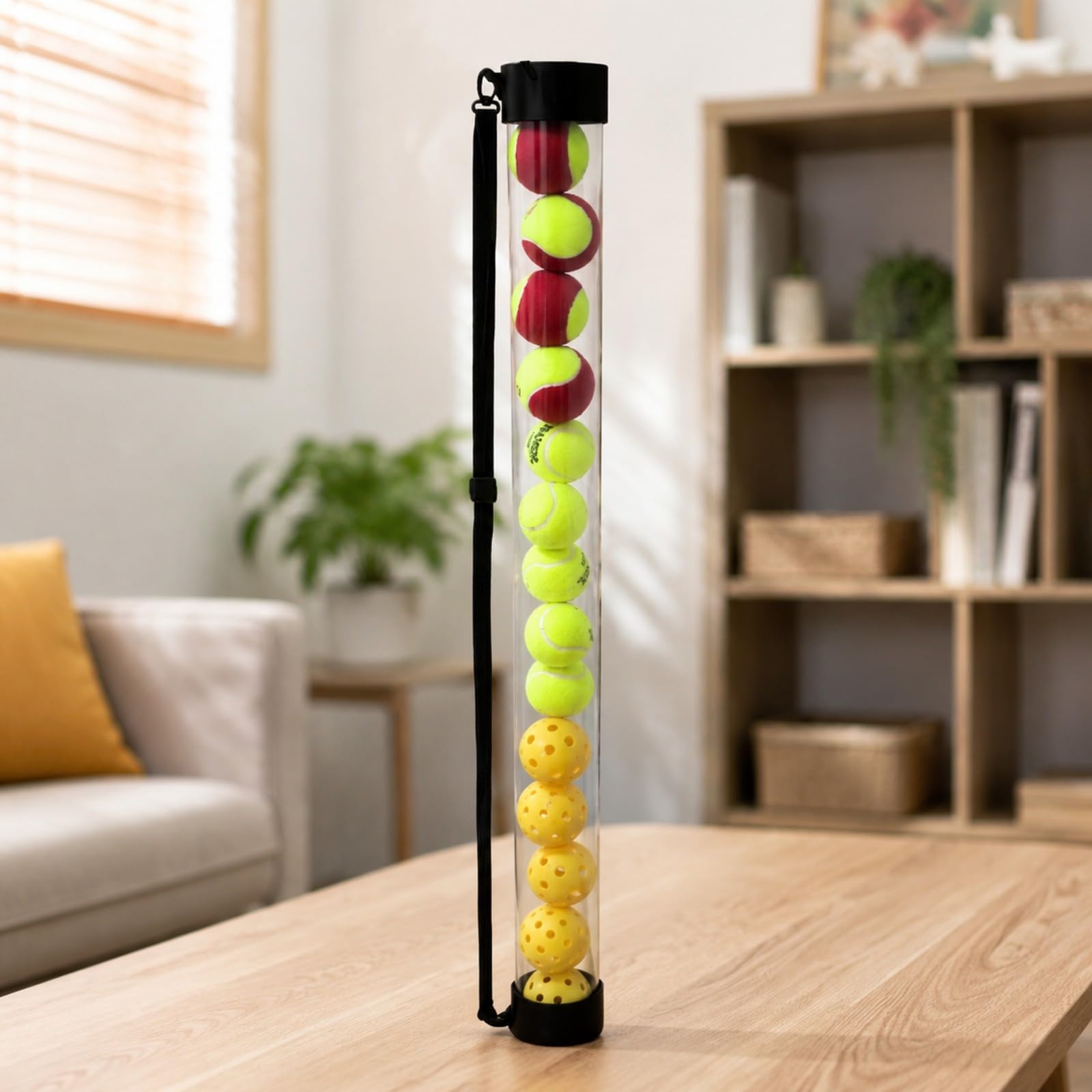 Tube Ramasge ngle Compact | Ergonomique, Ramasse-Balles Tennis Bandlière, Résistant Contre Chocs, Équipement
