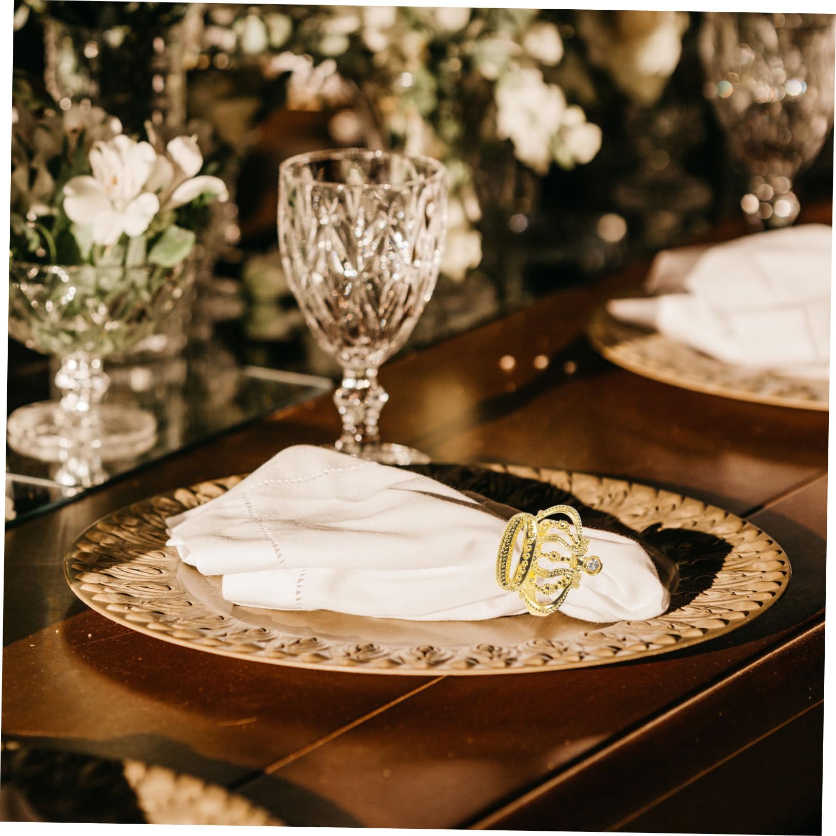 IMIKEYA 12pezzi Anelli Per Tovaglioli Dorato Forma Di Con Strass Decorazioni Eleganti Per Matrimoni e Feste Di Portatovaglioli Per Tavoli Da Pranzo