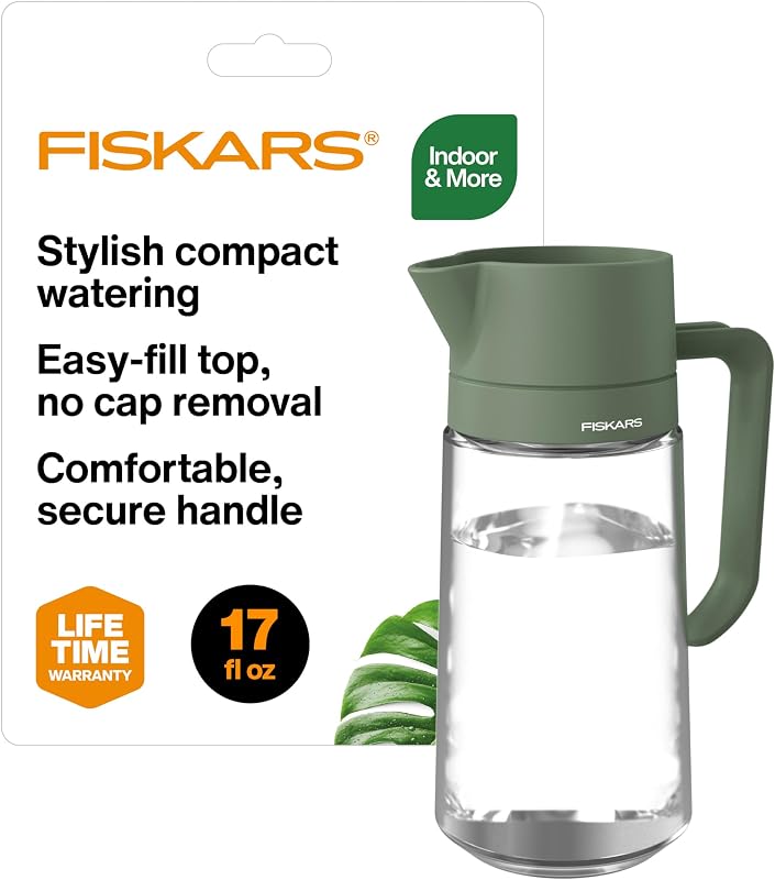 Regadera de vidrio de 17 oz para plantas de interior, tapa de fácil llenado, transparente | Jarra pequeña para suculentas y hierbas, vertido sin ensuciamiento con boquilla estrecha para plantas de interior, estilo de decoración moderno, transparente