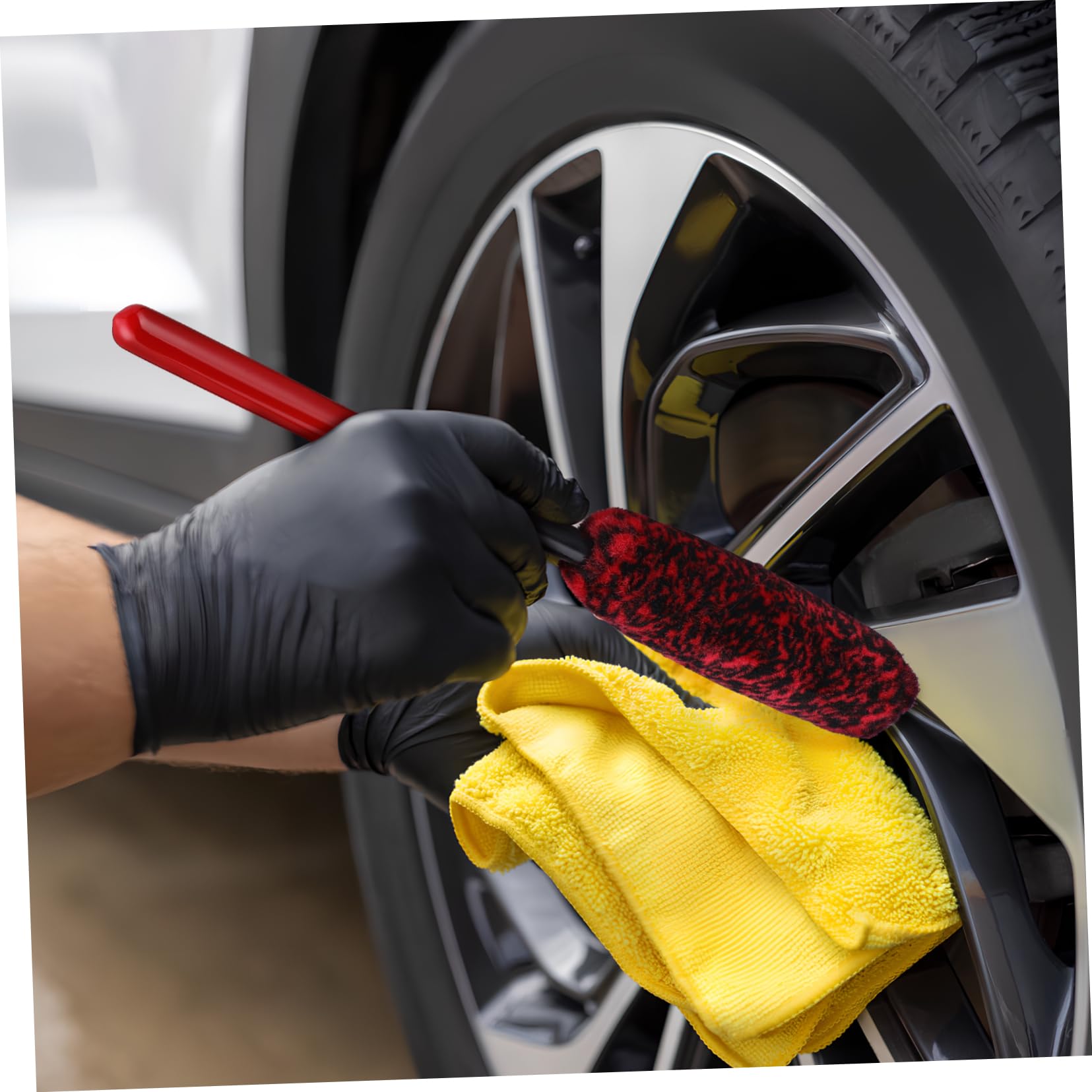 Ciieeo 3 Set Spazzola per La Pulizia degli Pneumatici Detergente per Ruote Macchia Ruota Auto Puscella di Pulizia delle Ruote Spazzola per Ruote Plastica Rosso 3 Pezzi*3