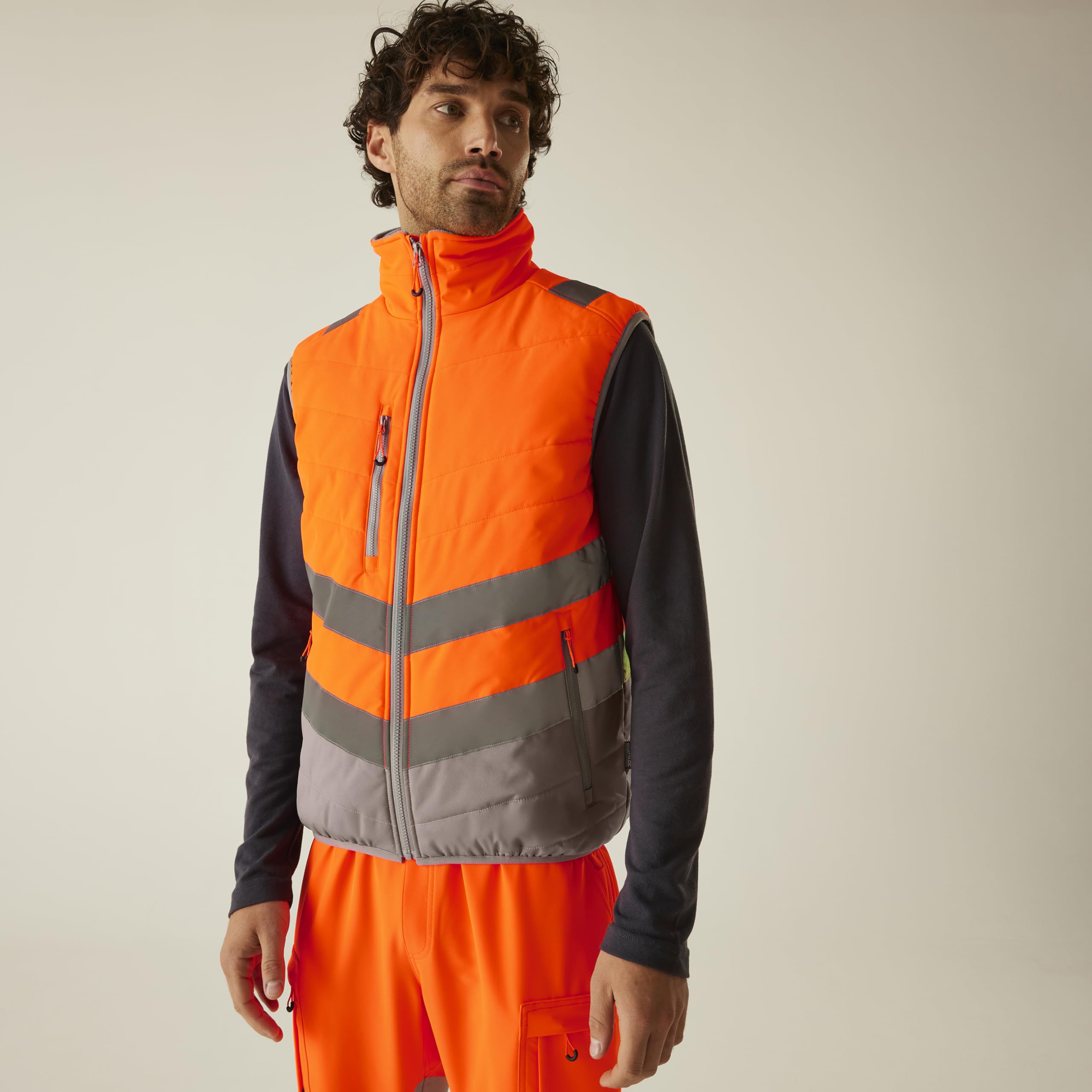 Regatta Professional Hi-vis 2-tone Thermal Baffle Bodywarmer Regatta Professional Hombre Alta visibilidad Bicolor Chaleco Unisex adulto (Pack de 1)