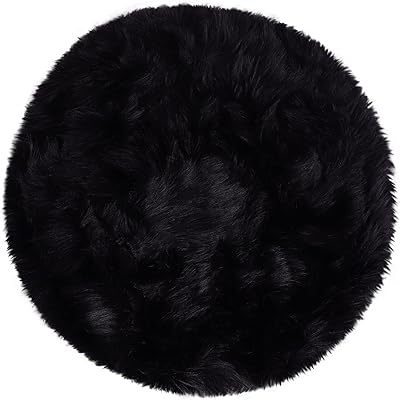 Amazon.com: 12 Inches Mini Round Faux Fur Sheepskin Rugs, Fluffy Living ...