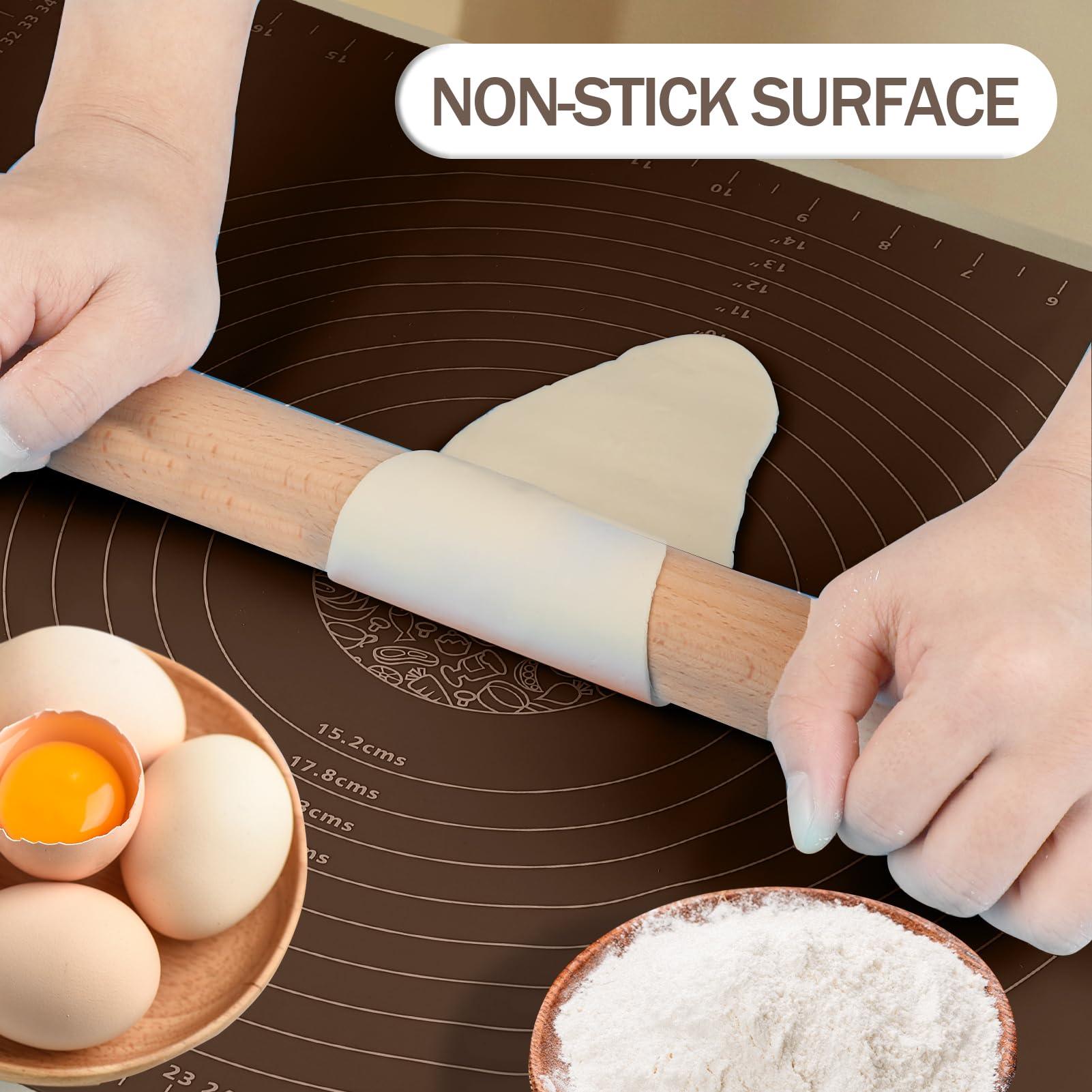 Tapis à Pâtisserie en Silicone avec Mesures, Grand et Épais Tapis de Cuisson, Antidérapant, Sans BPA, Tapis pour Fondant et Gâteau, Tapis de Comptoir de Cuisine Tapis à Pâtisserie en Silicone avec Mesures, Grand et Épais Tapis de Cuisson, Antidérapant, Sans BPA, Tapis pour Fondant et Gâteau, Tapis de Comptoir de Cuisine