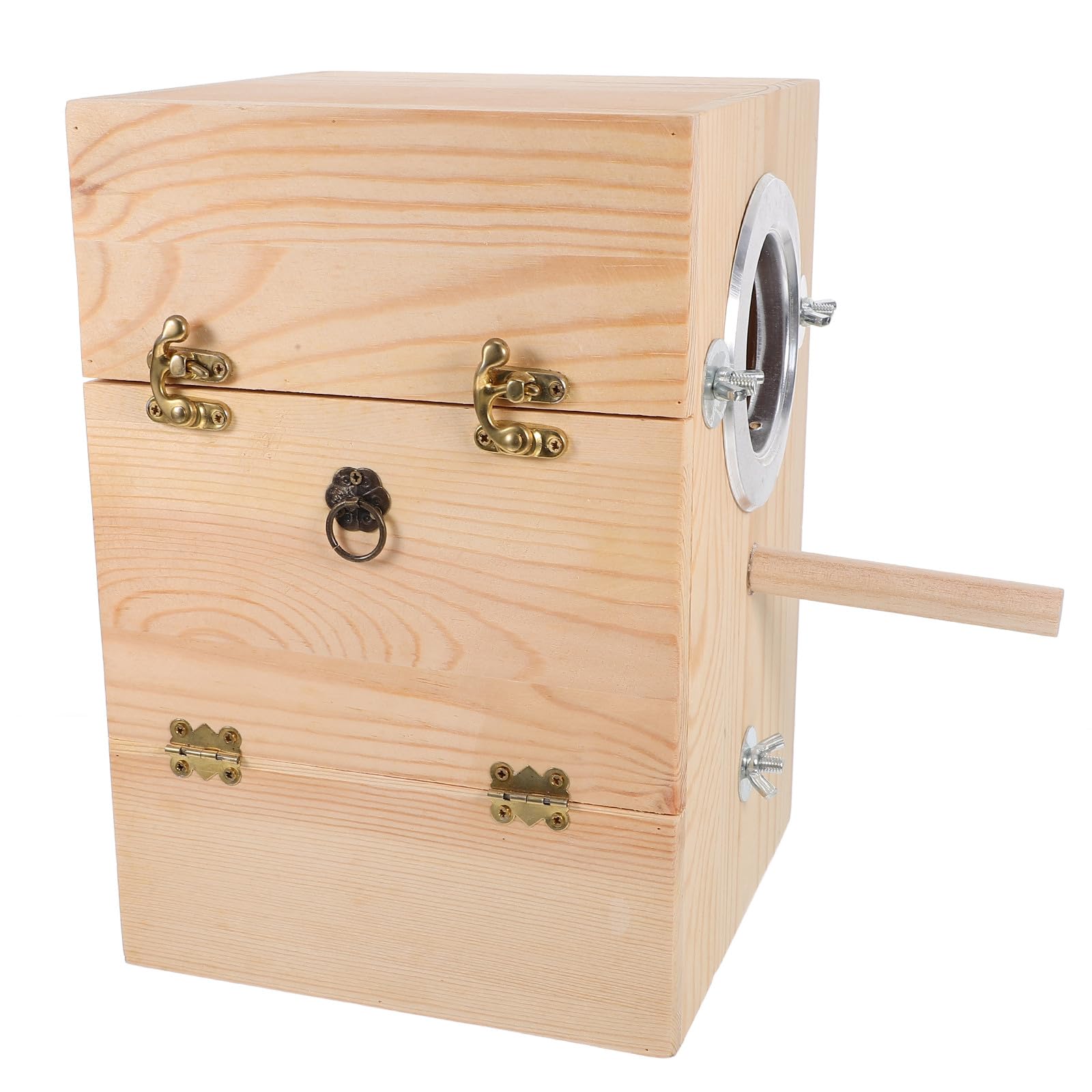 SHINEOFI Caja Nido para Pájaros de Madera Natural Apertura Fácil, Diseño Elegante y Segura para Anidación en Jardín y Decoración Interior y Exterior