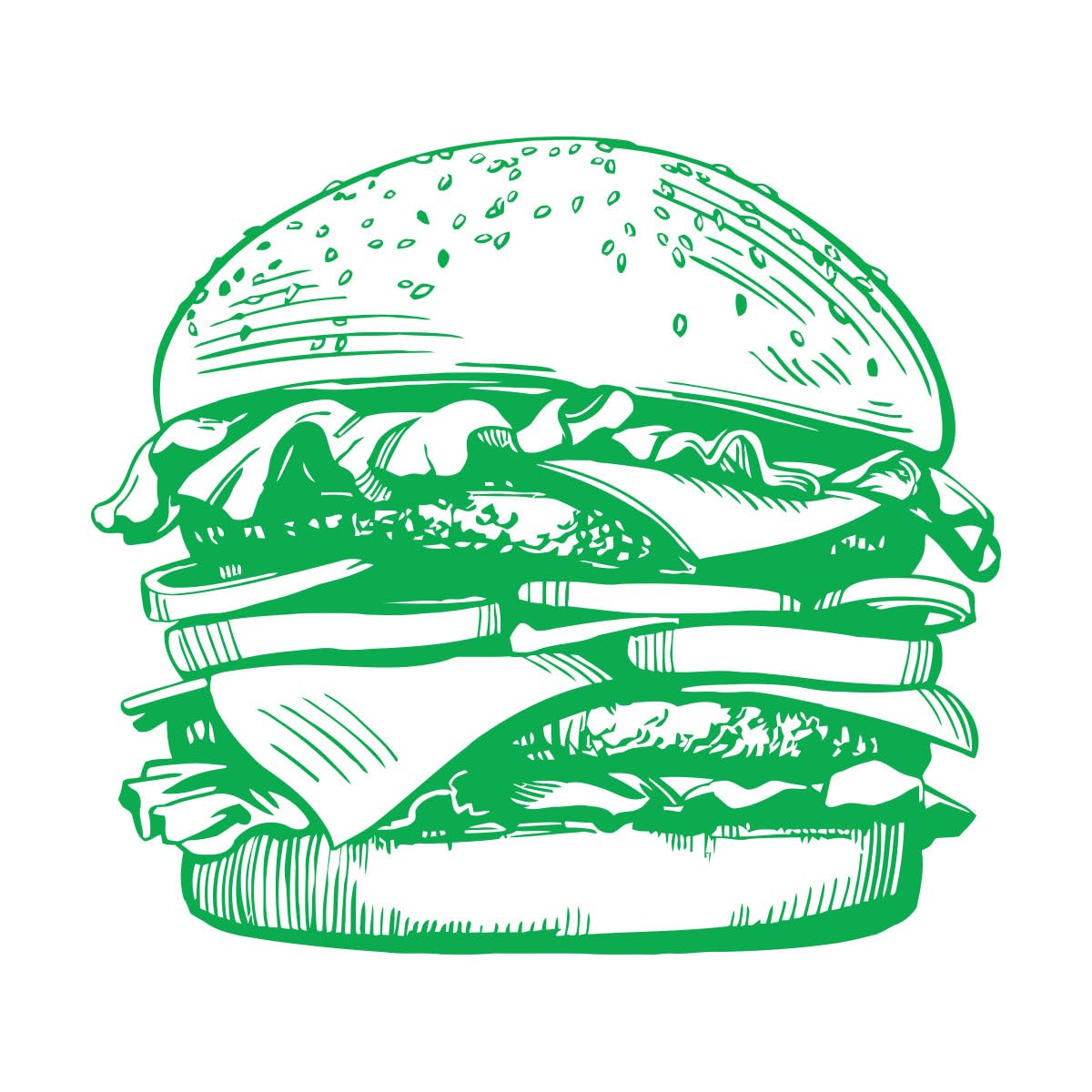 Fast Food Sign Window Stickers Hamburger Rapid Delicious Food Vinyl Wall Decal Fast Food Cafe Restaurant Fresh Burger Small - 31x28cm โ image 1