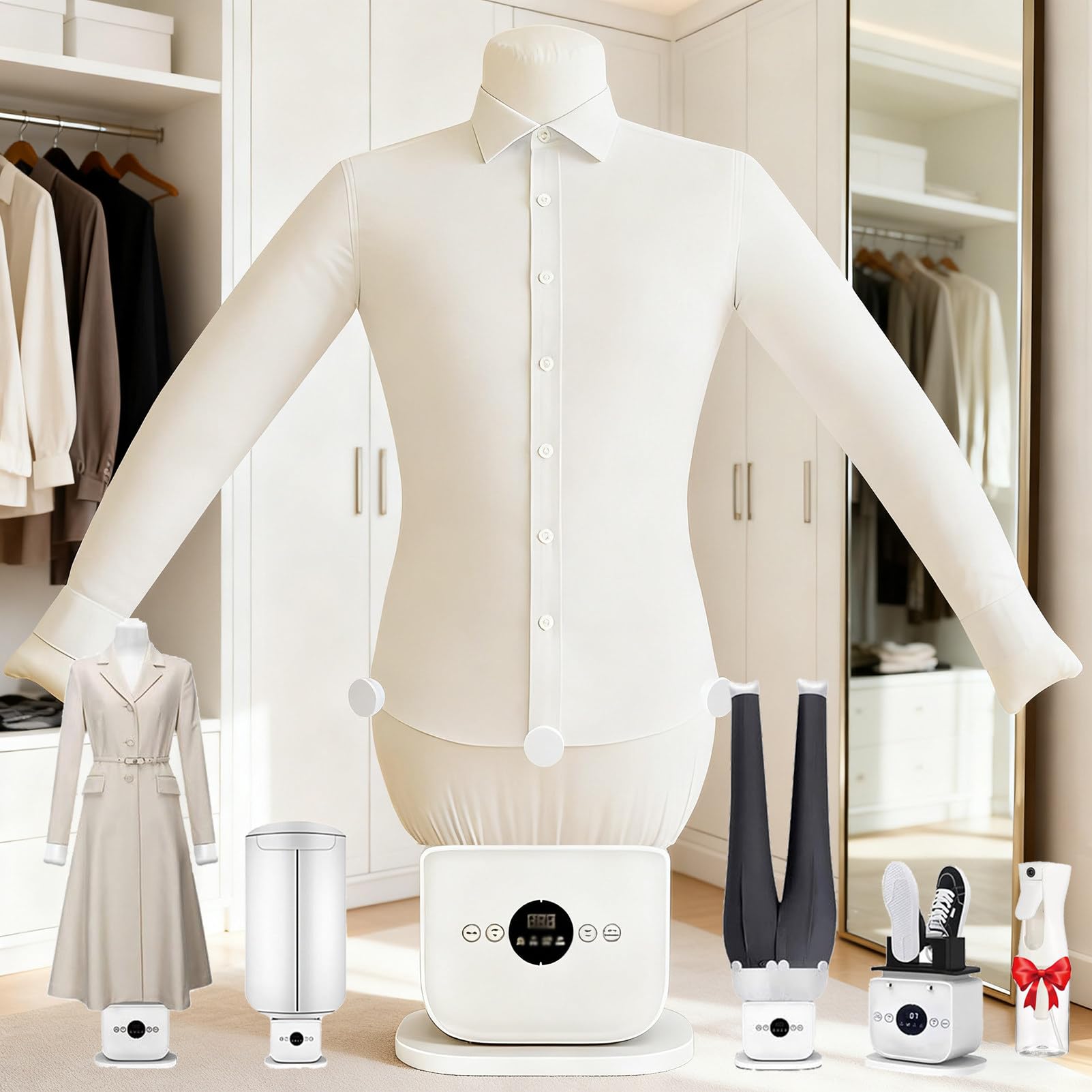 Lxpingmm Men's D Portable Shirt Press & Wrinkle Remover,Compact 3-In-1 Hot-Air Iron,8 Minutes Quick Irone Dry, Adjustable Gentle On All Fabrics For Shirts & Pants