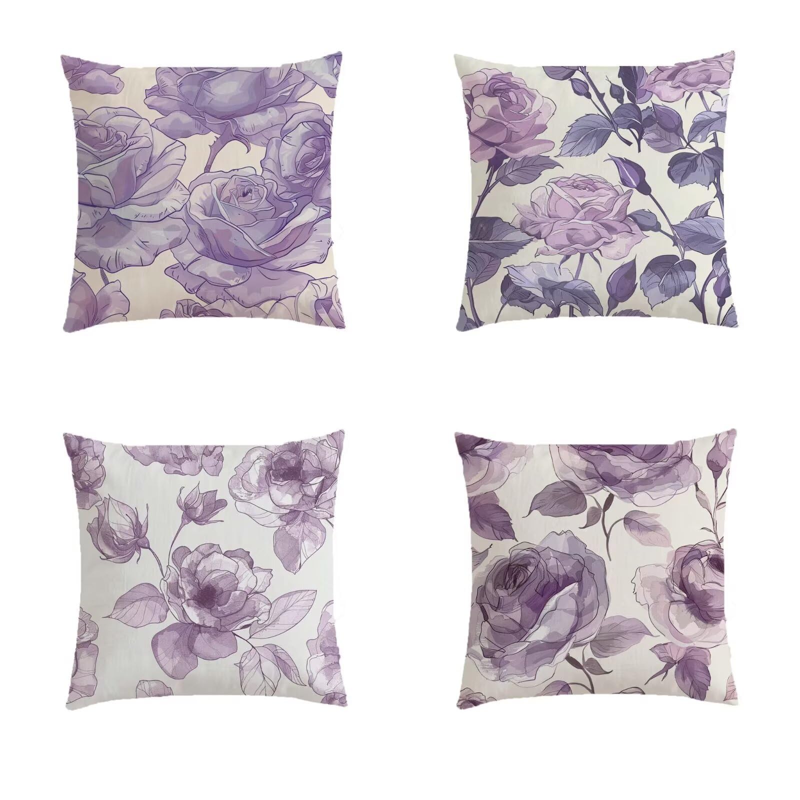 Housse de coussin 45x45cm extérieur lot de 4 gousses d'ail