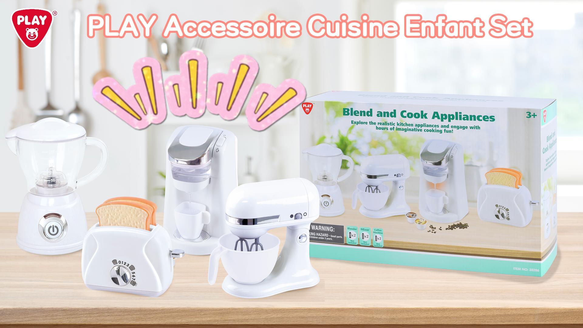 Set Cuisine Jouet Enfant Rose - Cafetière, Mixeur, Blender, Grille-Pain Avec Sons & Lumières - Jouet Éducatif 3 Ans Et +