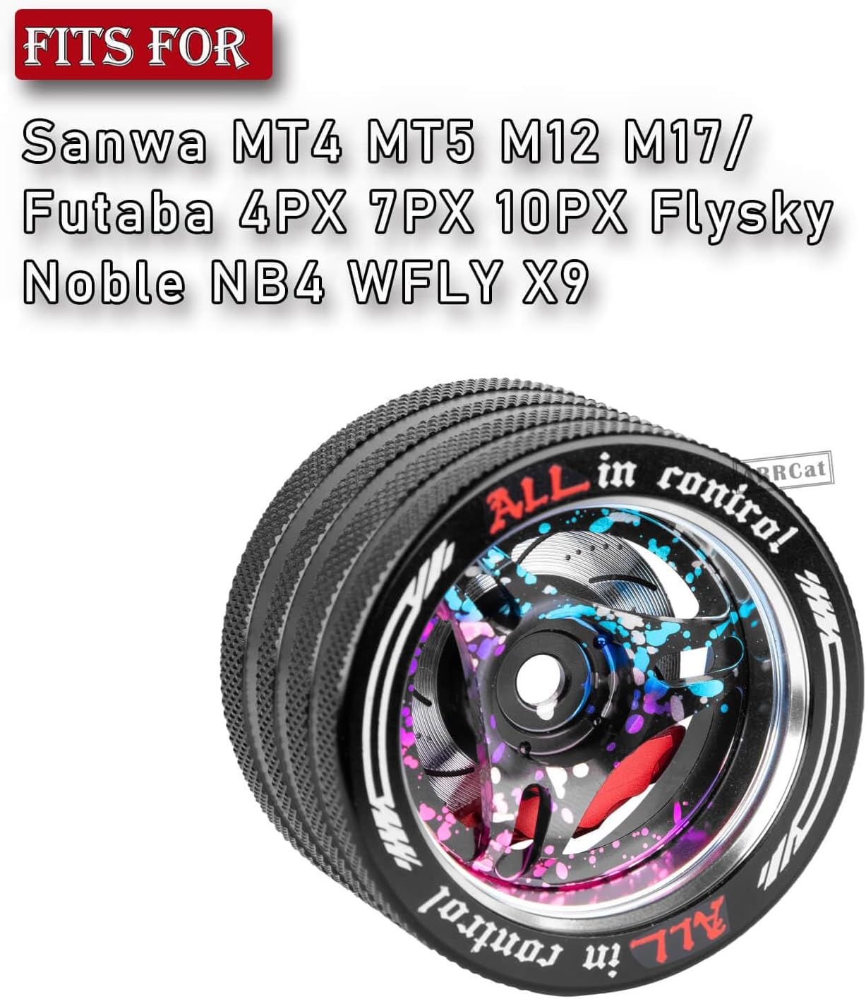 Aluminum RC Remote Control Hand Wheel Steering Wheel Upgrades Part for Sanwa MT4 MT5 M12 M17/Futaba 4PX 7PX 10PX Flysky Noble NB4 WFLY X9,Metal RC Transmitter Wheel w/Brake Disc Caliper,Red