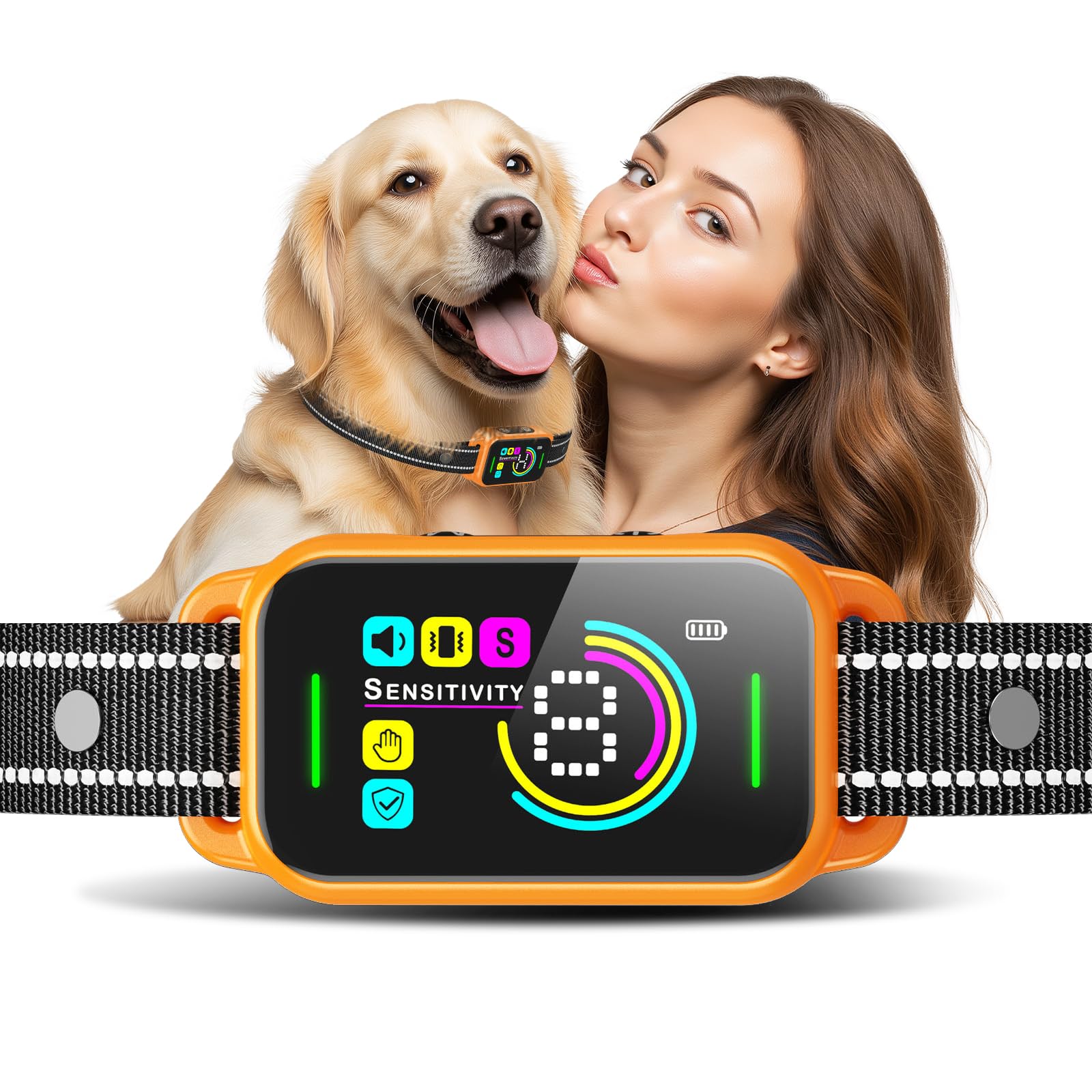 DINJOO Dog Bark Collar Pastel Orange