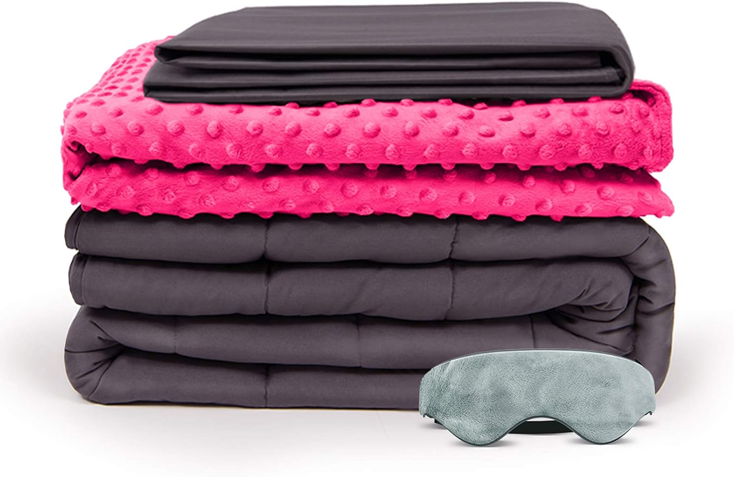 BUZIO Weighted Blanket 4 Piece Set with 2 Removable Duvet