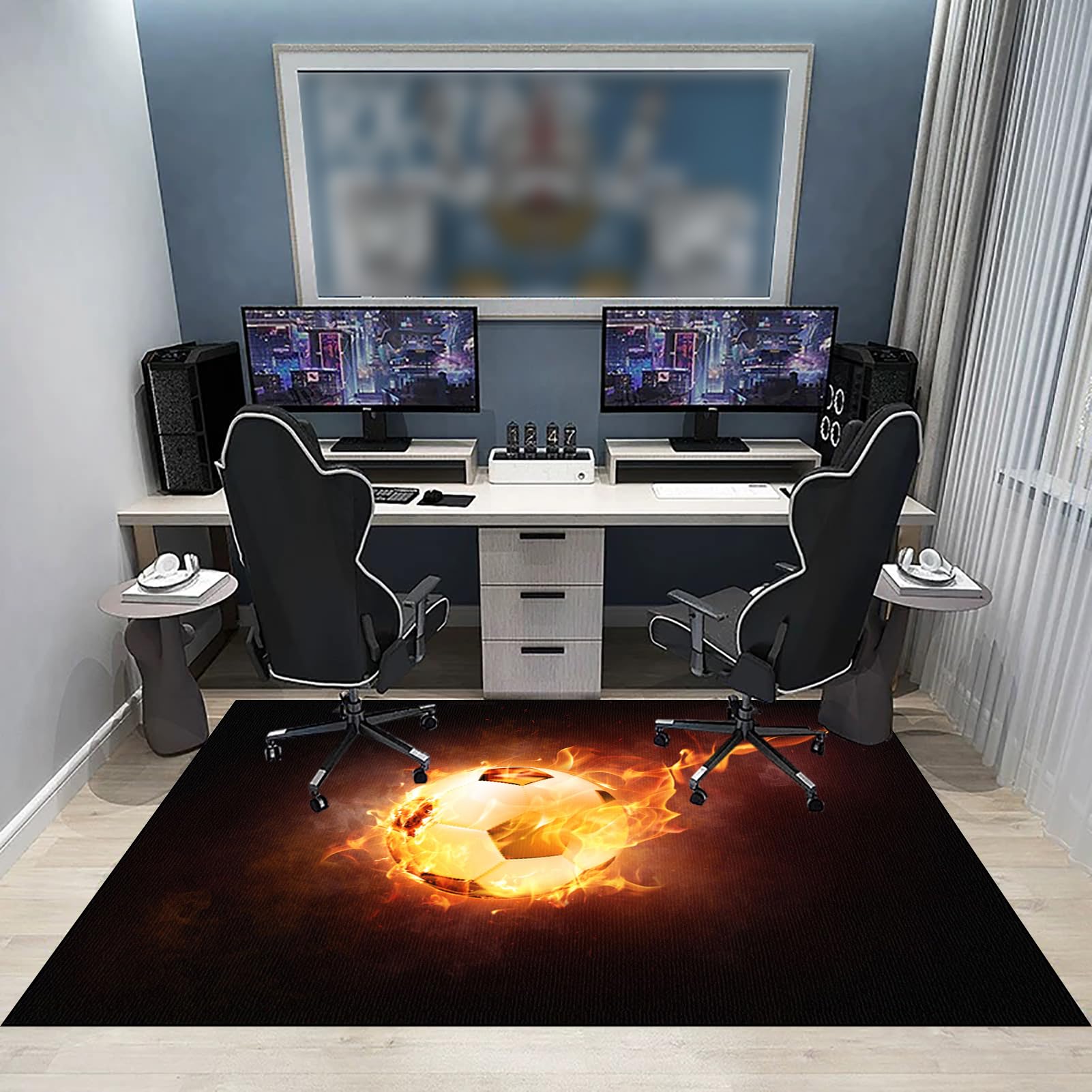 Bodenschutzmatte Gaming für Hartböden, Schreibtischstuhl Unterlage, Bürostuhl Unterlage Teppich, Computerstuhl Teppiche, Teppich Bürostuhl matten für Laminat Parkett Kratzfest Rutschfest 200 x 230 cm