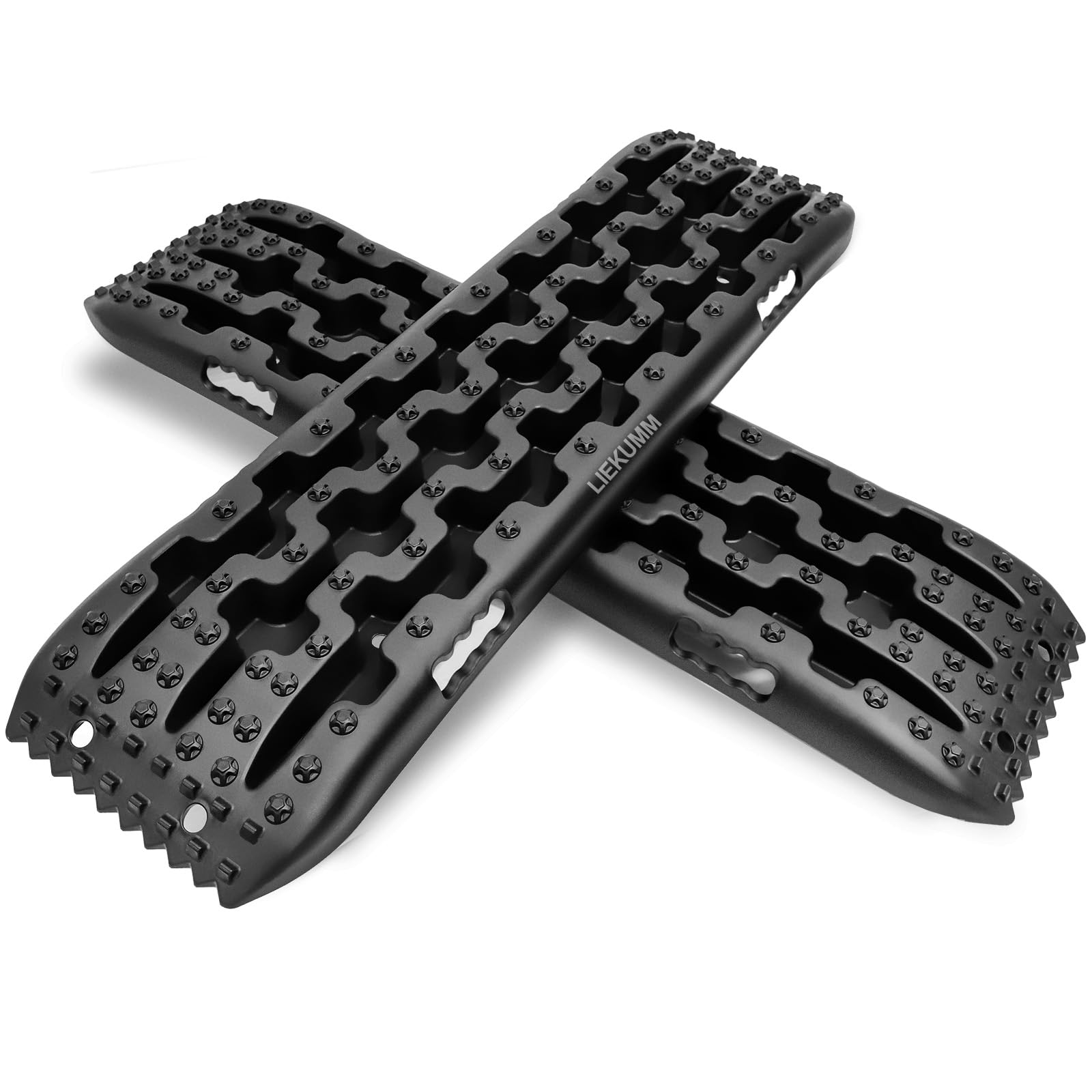LIEKUMM 2 Stücke Sandbleche Offroad, 104,5 x 28 cm Sandbleche Kunststoff, 10 T Tragkraft Sandbleche Wohnmobil, Kunststoff Sandblech für Geländewagen PKW LKW, Sandboard für Sand Schlamm Schne