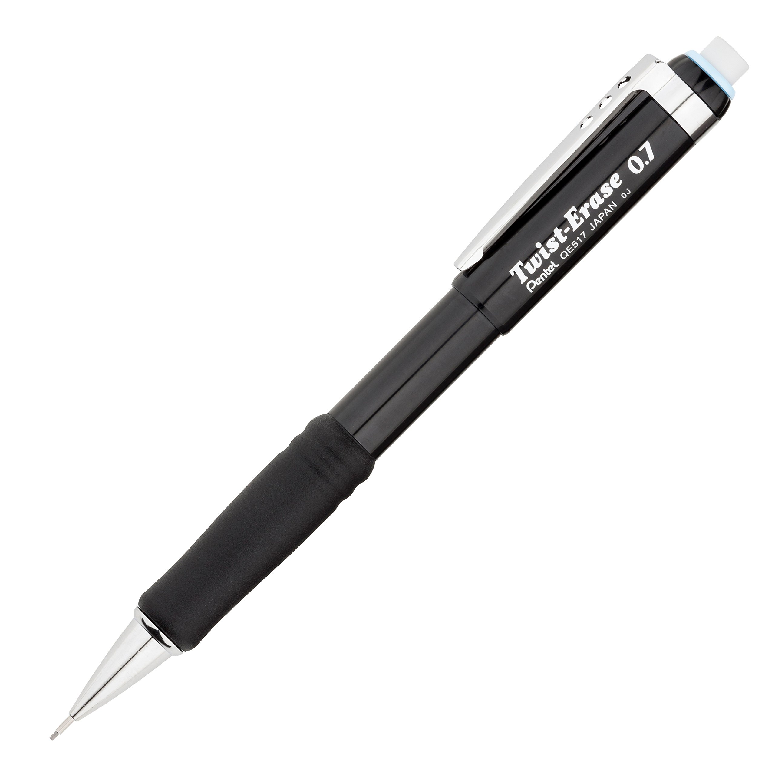 Pentel 0.7 mm Metal Klipsli Büyük Boy Silgili Versatil SİYAH