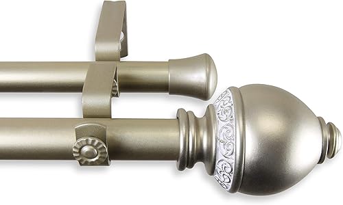 Miniatura 4 de Rod Desyne Varilla de cortina doble Victory de 1.0in, 48.3 - 84.0in, oro