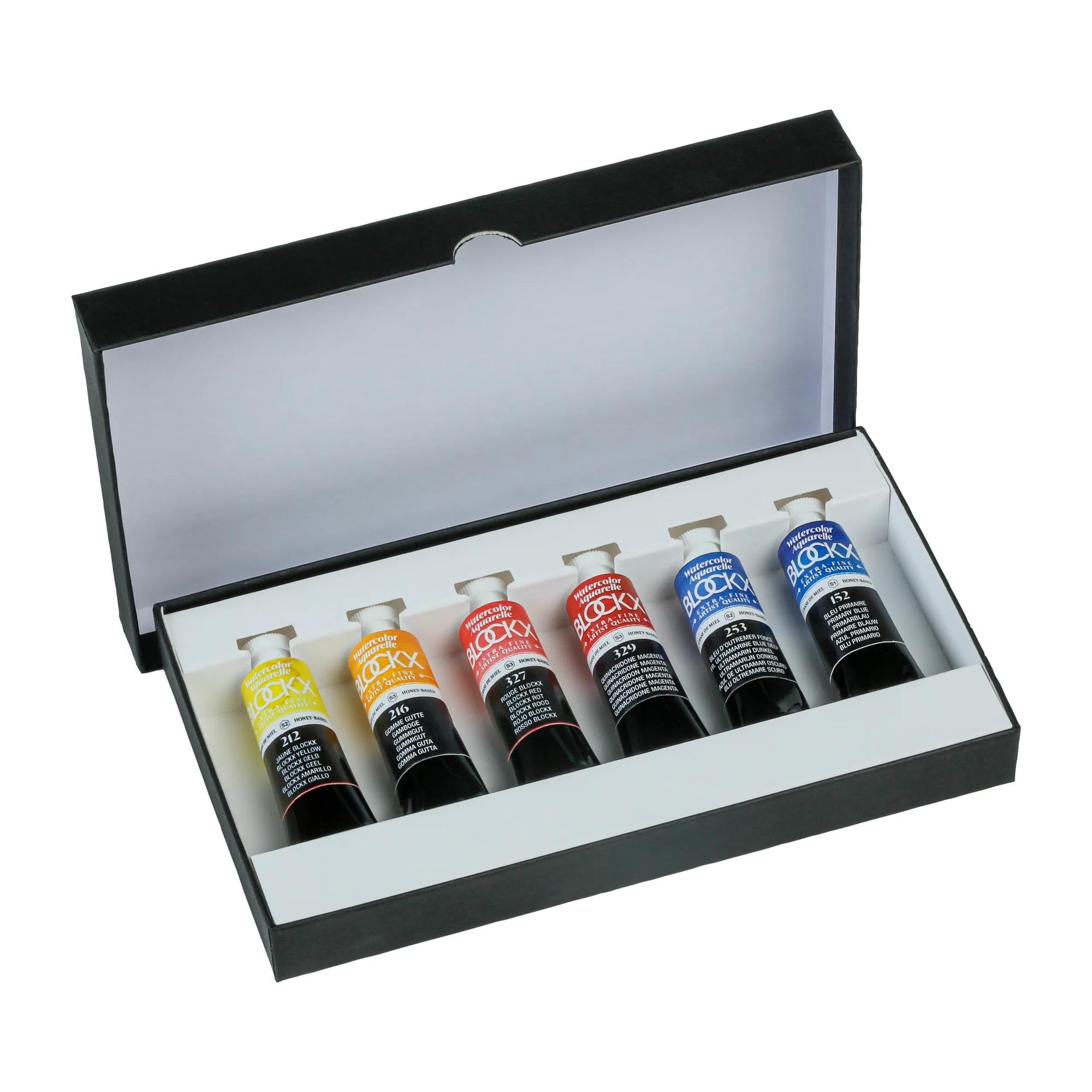 BLOCKX 44901BXC Coffret Aquarelle Extra-fine Couleur Primaire 6 Tubes 15ml