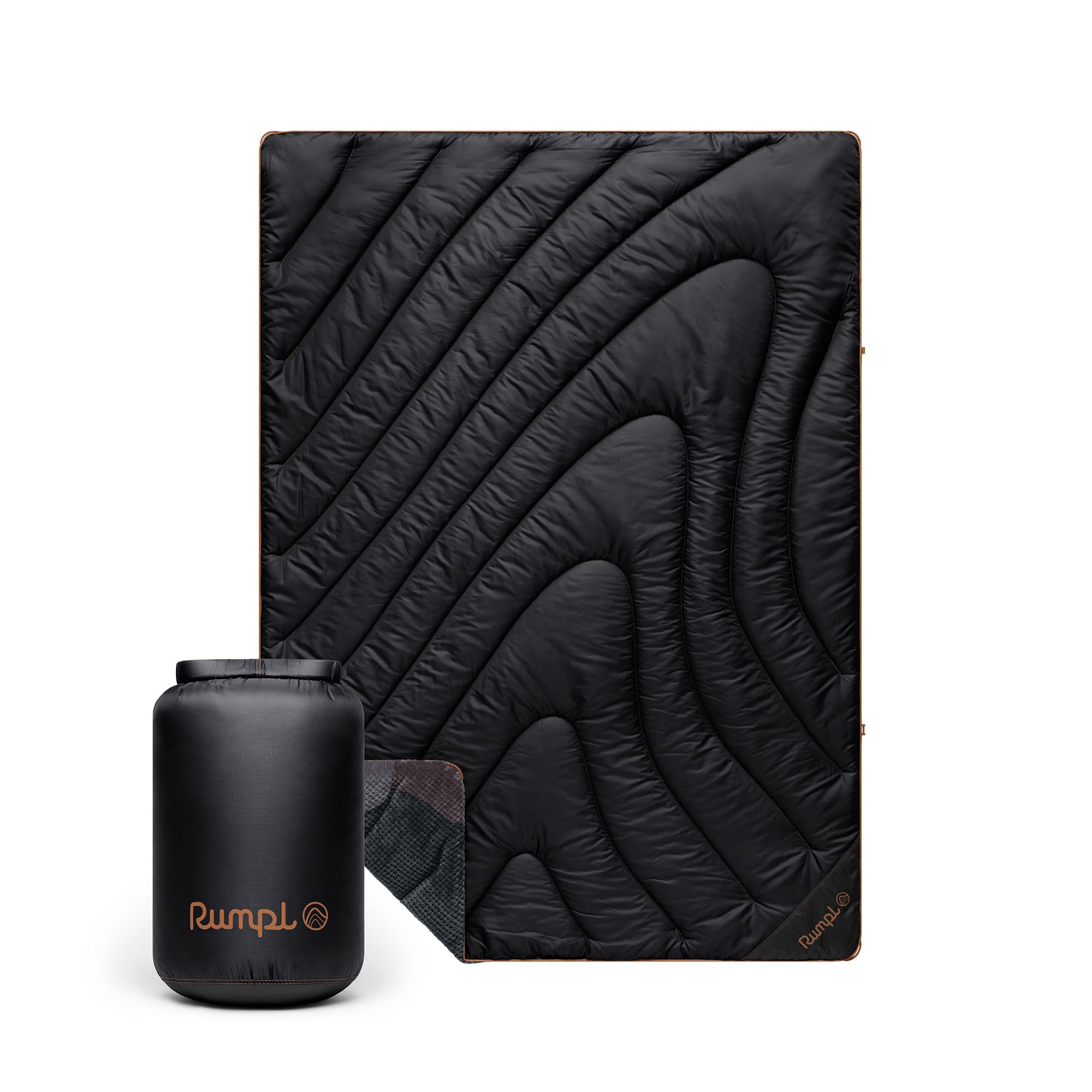 Rumpl Fleece Puffy Blanket, Throw, Puzzled Black
