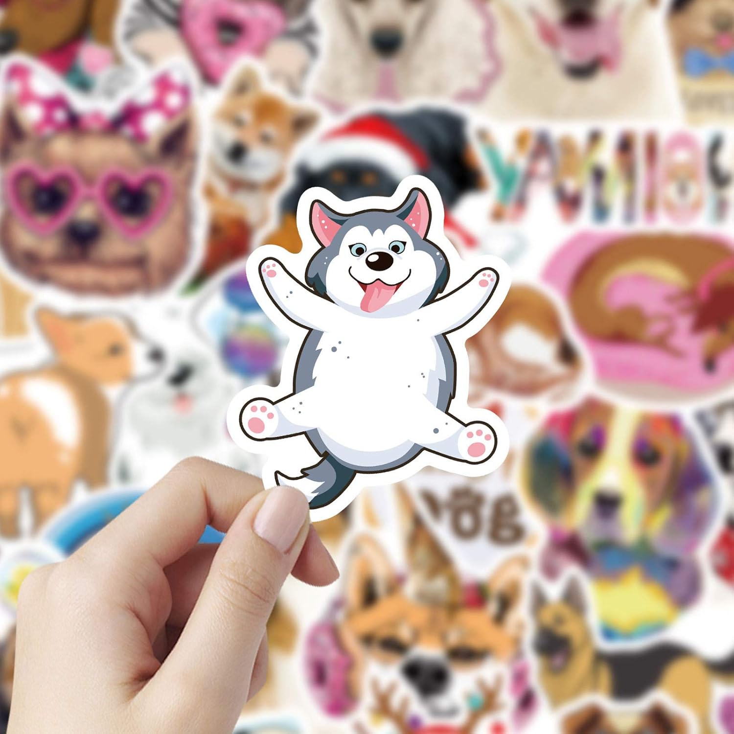 SJUNJIE 80 Pcs Cute Dog Sticker Pack Cartoon Animal Graffiti Stickers for Notebook Journal Album Calendars Water Bottles Laptop Skateboard Scrapbooking Card Making - Image 5