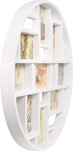 Miniatura 8 de Umbra Luna - Marco de fotos para collage con capacidad para nueve fotos de 4 x 6 pulgadas, diámetro grande de 22 pulgadas, blanco