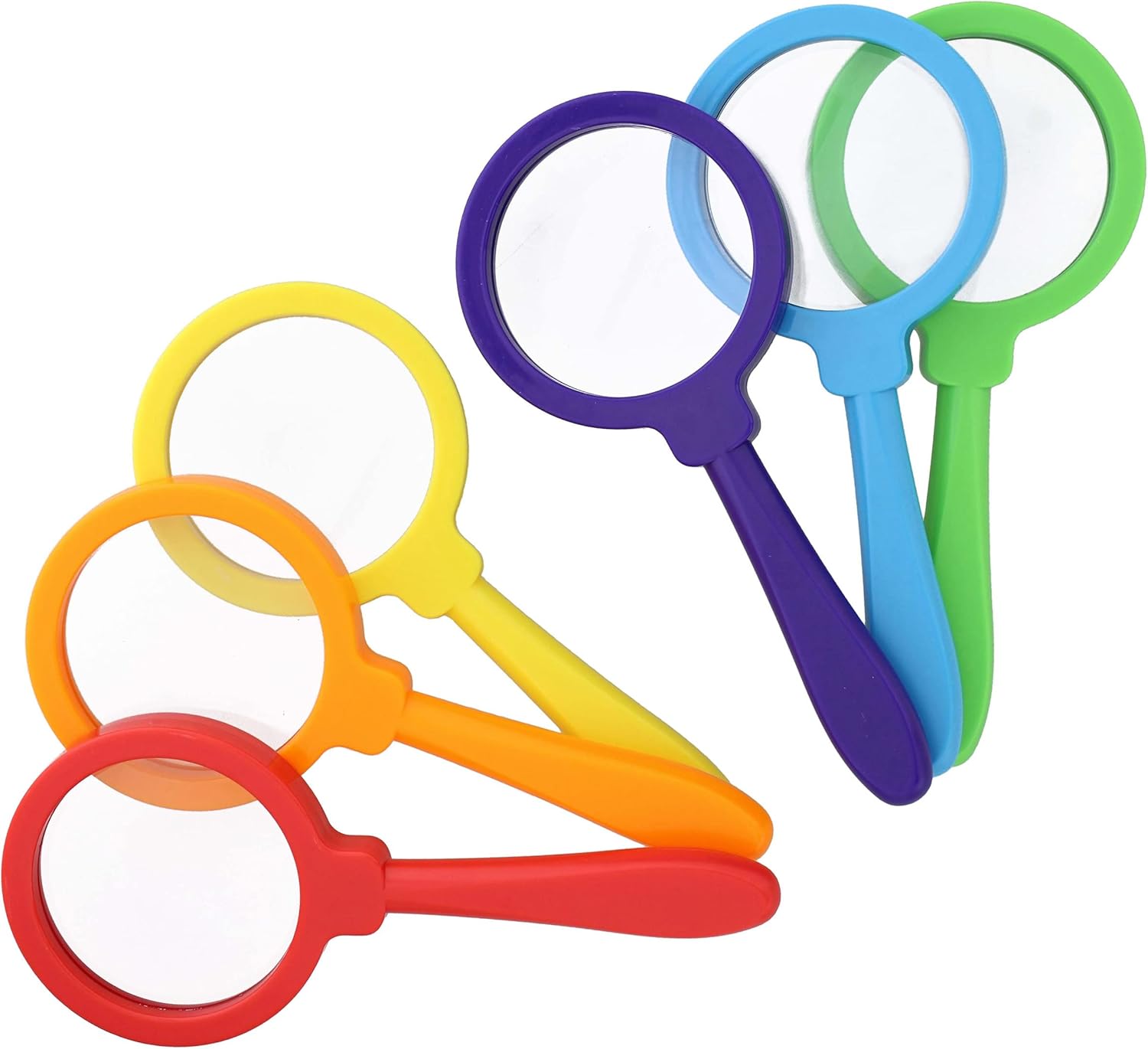 Get Out! Kids Magnifying Glass Set 6 Pack Large Size Plastic