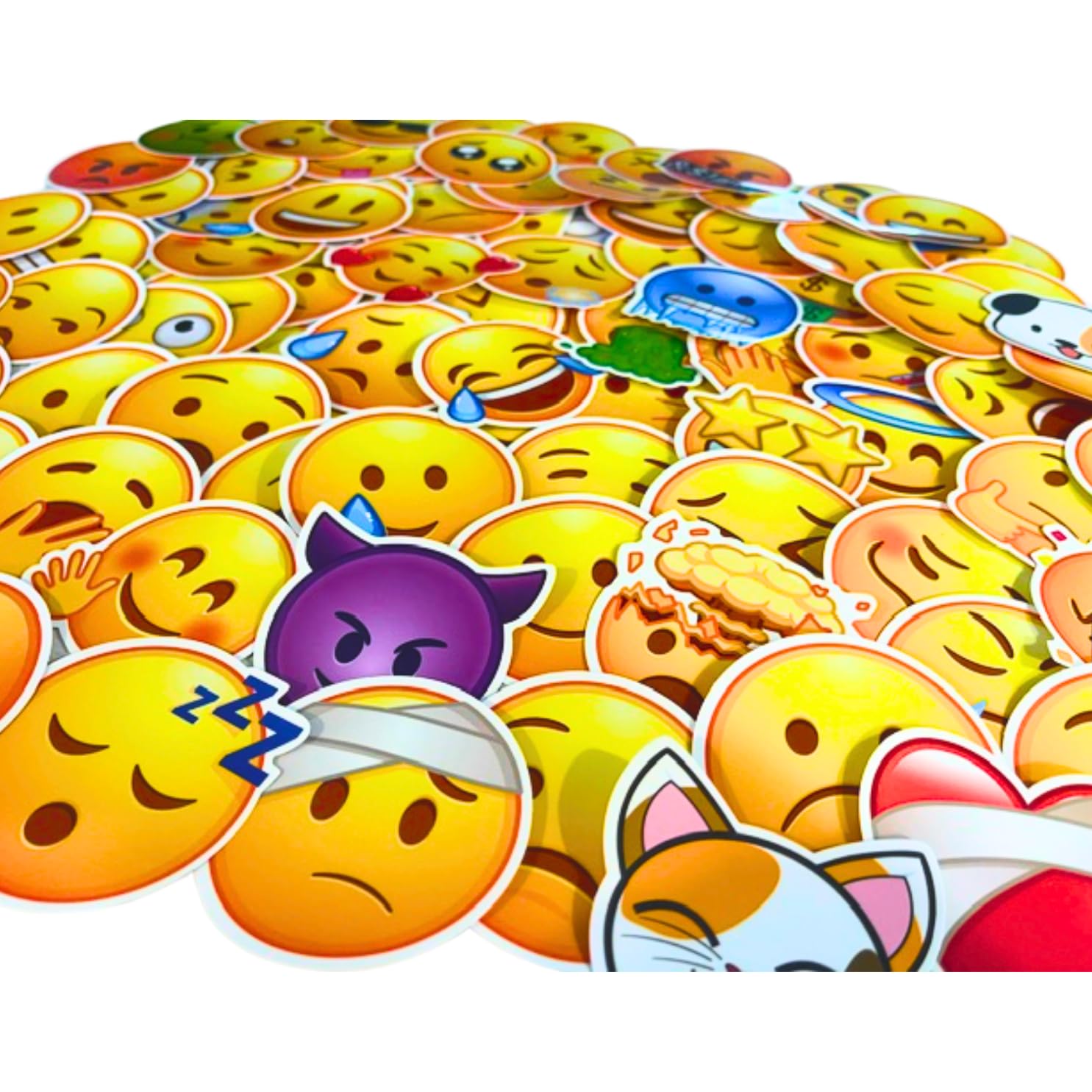 HNTR® Smiley Face Stickers, Classic Smiley, 6 to 8cm