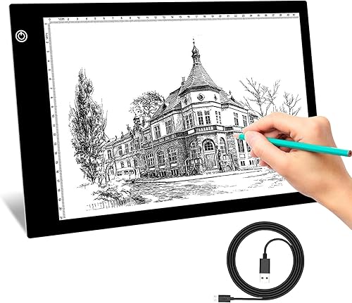 Almohadilla de luz – Caja de luz para trazar, brillo ajustable, mesa de luz portátil para arte de diamantes, bocetos, dibujos, arte y manualidades,