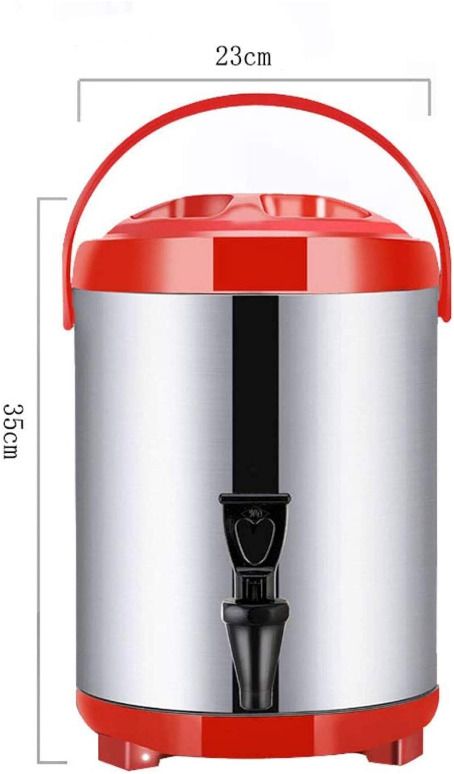 Distributeur d'eau Chaude Et De Boissons avec Robinet, Grande Cafetière Professionnelle en Acier Inoxydable, Seau Isotherme pour Fêtes, Buffets, Hôtels, 8 L