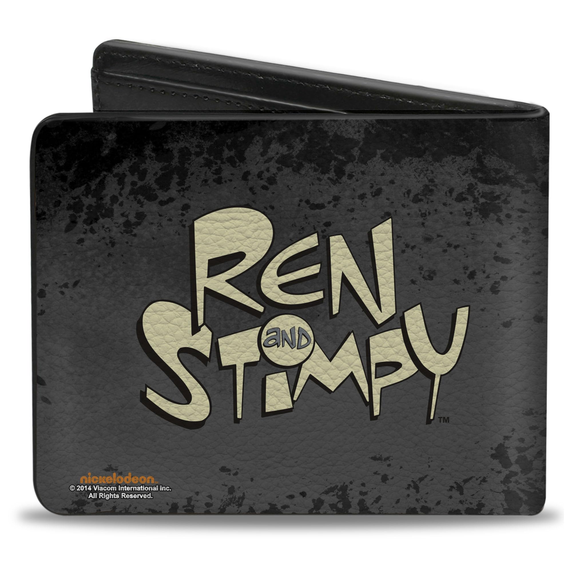 Ren and Stimpy Men's Standard Buckle-Down PU Bifold Wallet Onward & Upward + Logo, Multicolor, 4.0