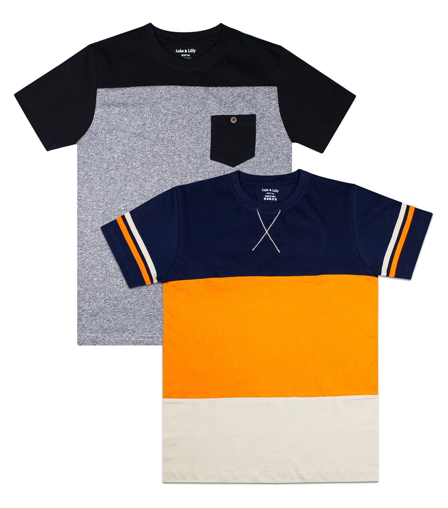 Luke and Lilly Boys Colorblock Cotton Jersey Tshirt_(Pack of 2)